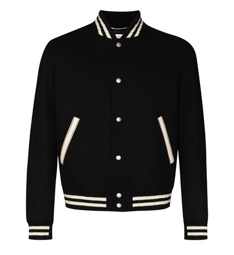 yves saint laurent leather jacket price|Saint Laurent letterman jacket.